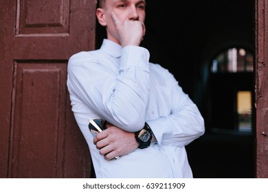 Unhappy Young Stylish Man Upset And Stress