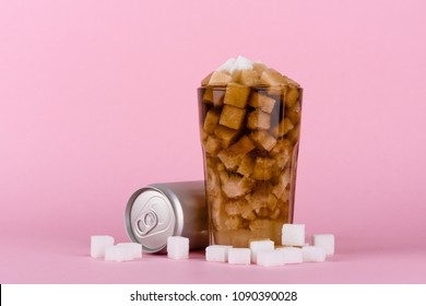 Unhealthly Diet With Sweet Sugary Soft Drinks Concept