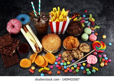 Unhealthy Products Food Bad Figure Skin Stock Photo 1409433587 ...