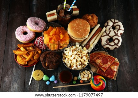 Стоковая фотография «Unhealthy Products Food Bad Figure Skin ...