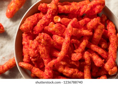 Unhealthy Spicy Cheese Corn Crisps Chips Stock Photo 1236788740 ...