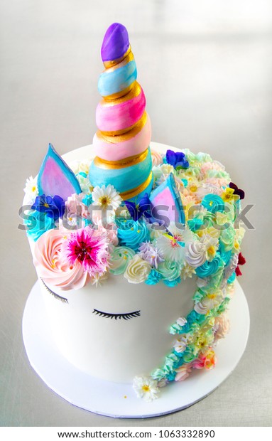 Unicorn Birthday Cake White Cake Multicolour Food And Drink