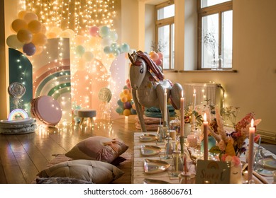 Unicorn colorful decorations for birthday party