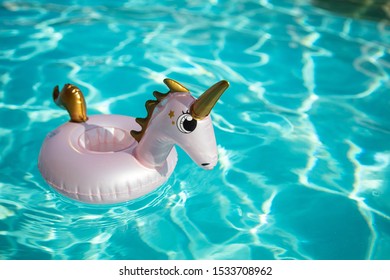 Unicorn Inflatable Drink Holder  On The Pool