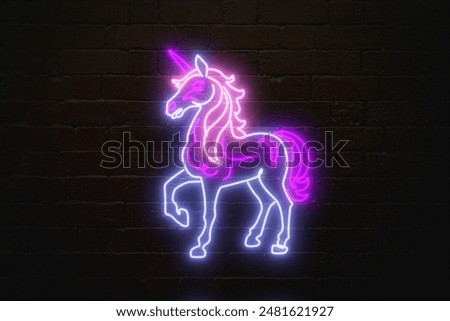 unicorn neon glowing, 4k ultra hd download free, fantasy.