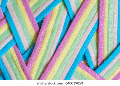 Unicorn Rainbow Candy Stripes Background Close Up