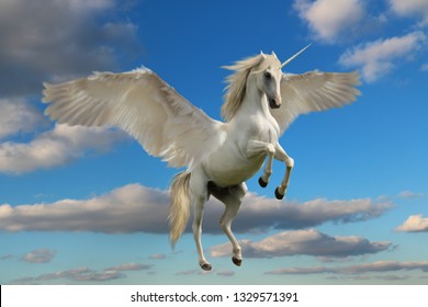 Unicorn In The Skies Fantasy Art Soft Focus
