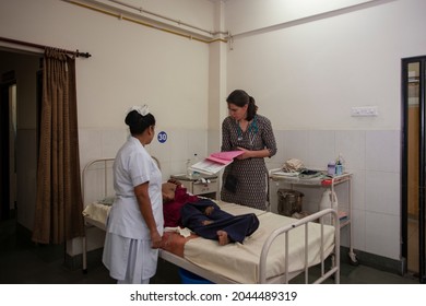 Unidentified Doctor In A Rural Hospital In Raxaul, Bihar State, India, Circa Nov. 2013