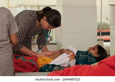 Unidentified Doctor In A Rural Hospital In Raxaul, Bihar State, India, Circa Nov. 2013