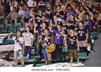 Unidentified Fans Of Sanfrecce Hiroshima During Toyota Premier Cup 2016 Between Muangthong United And Sanfrecce Hiroshima At Suppachalasai Stadium On February 4,2017 In Thailand.