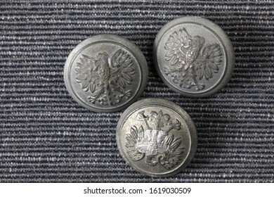 Uniform Buttons - Army Of Peoples Republic Of Poland, Coat Of Arms, 