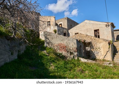 uninhabited ghost village on the hills in Italy - Shutterstock ID 1936167943