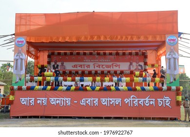 Union Home Minister Amit Shah Address A Election Campaign Rally Ahead Of State Legislative Assembly Election On March 25,2021 In Mecheda, India.