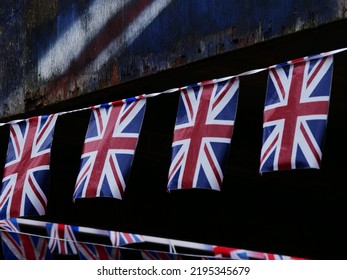  Union Jack British Flag Bunting Medium Shot Selective Focus