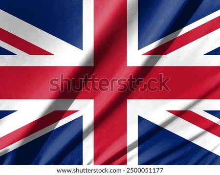 Union Jack is a conceptual image made from cloth pattern. Basemap and background concept. Double exposure hologram. News or Internet use.