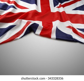 Union Jack Flag On Grey Background