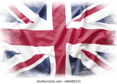 Union Jack Flag On Plain Background