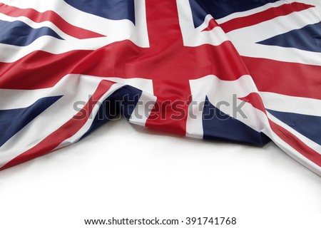 Union Jack flag on plain background