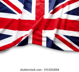 Union Jack Flag On White Background