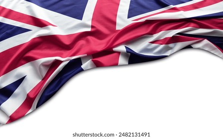 Union Jack flag on white background - Powered by Shutterstock