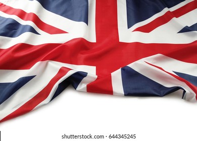 Union Jack Flag On White Background