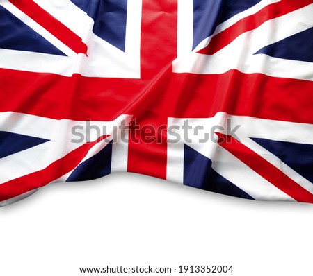 Union Jack flag on white background