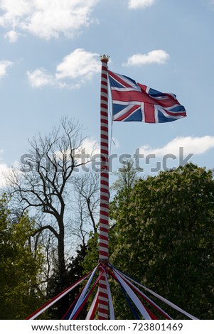 Similar – Image, Stock Photo Maypole with fluttering ribbons