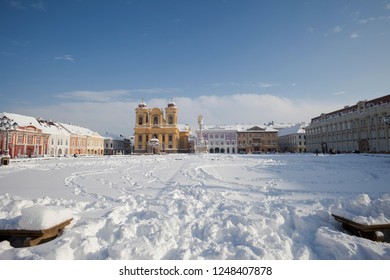 Union Square Of Timisoara On Winter