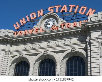 Union Station Railroad Light Rail Train Denver