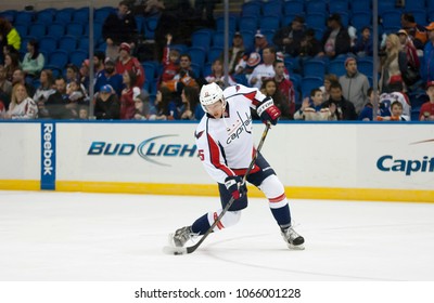 UNIONDALE, NEW YORK, UNITED STATES – March 9, 2013: NHL Hockey: Joey Crabb, of the Washington Capitals, during warm-ups. Capitals vs. New York Islanders at Nassau Veterans Memorial Coliseum. 