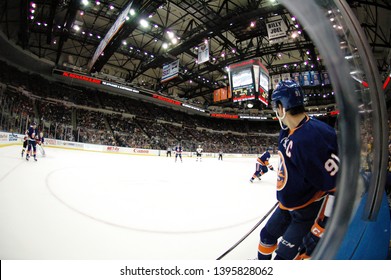 UNIONDALE, NEW YORK, UNITED STATES – Nov. 2, 2013: NHL Hockey: Game Action Between The Boston Bruins And New York Islanders At Nassau Coliseum. John Tavares #91.