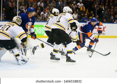 UNIONDALE, NEW YORK, UNITED STATES – Nov. 2, 2013: NHL Hockey: Game action between the Boston Bruins and New York Islanders at Nassau Coliseum. 