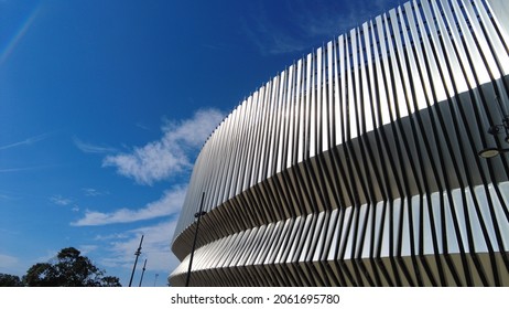 Uniondale, New York, USA - October 2, 2021: View Of The Nassau Veterans Memorial Coliseum