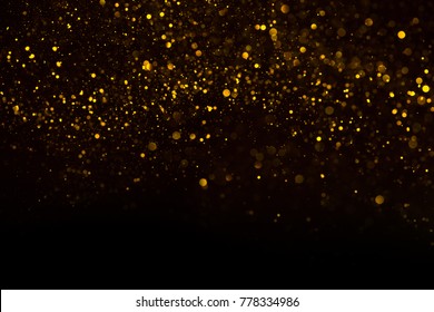 Unique Abstract Gold Dust Rain Bokeh Background