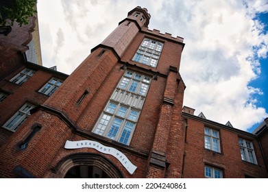 Unique Angle Of An Old Brick Building