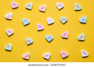 Unique Conversation Hearts,Valentines Day and Millenial and Gen Z Modern Romance - Powered by Shutterstock