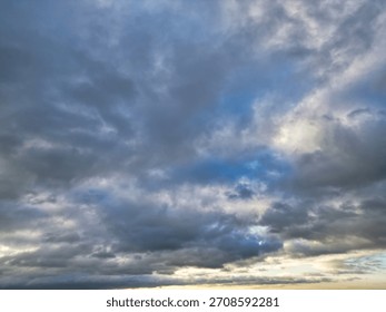Unique and Dramatic Sky and Clouds over City of England Great Britain. Aerial Footage Was Captured from Medium High Altitude.