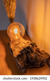 Unique Driftwood Lamp With Led Light Bulb 