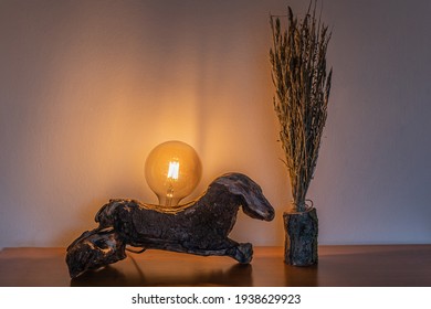 Unique Driftwood Lamp With Led Light Bulb 