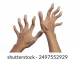 Unique finger shapes. Crooked Asian women