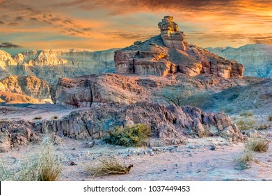 Unique Geological Formations Belonging To Jurassic Period In Nature Timna Park, Israel