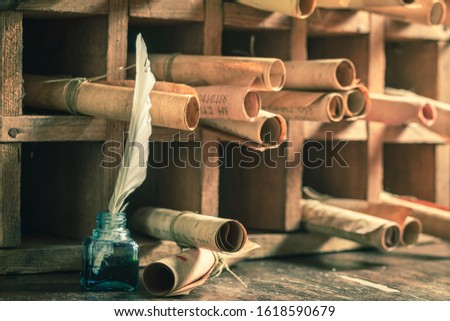 Unique library full of old and valuable manuscripts