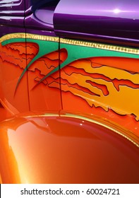 Unique purple and orange automotive background