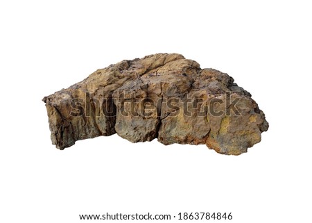 unique sandstone rocks shape for garden decoration. reef stone isolated on white background. 