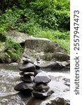Unique stone structure on river