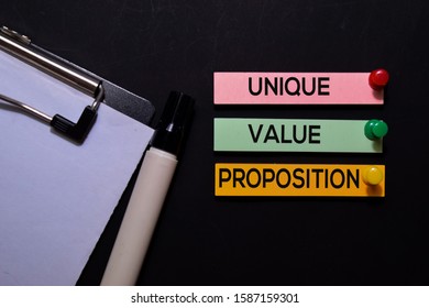 Unique Value Proposition - UVP Text On Sticky Notes Isolated On Office Desk