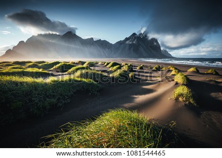 Image, Stock Photo Scenery capture. Black and white wide natural view