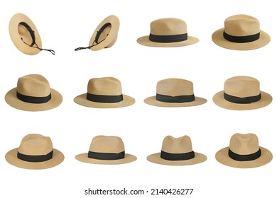 Unisex Wide Brim Straw Panama Fedora Summer Beach Sun Straw Hat For Women