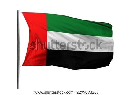 United Arab Emirates flag isolated on white background with clipping path. flag symbols of United Arab Emirates. flag frame with empty space for your text.