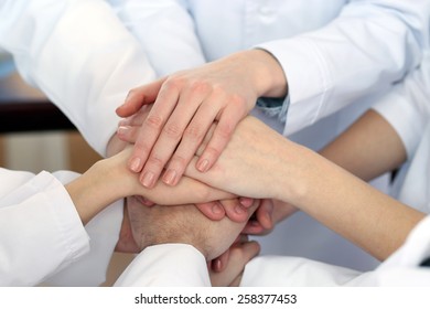 United Hands Of Medical Team Close Up